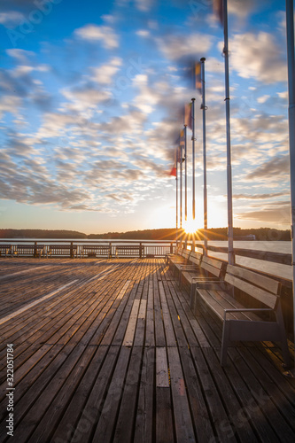 Fototapeta Naklejka Na Ścianę i Meble -  sunset over the lake Ukiel Olsztyn