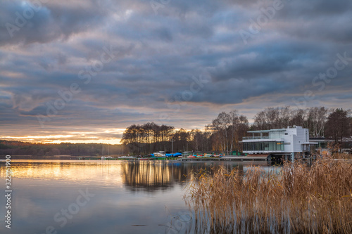 Fototapeta Naklejka Na Ścianę i Meble -  sunset over the lake Ukiel Olsztyn