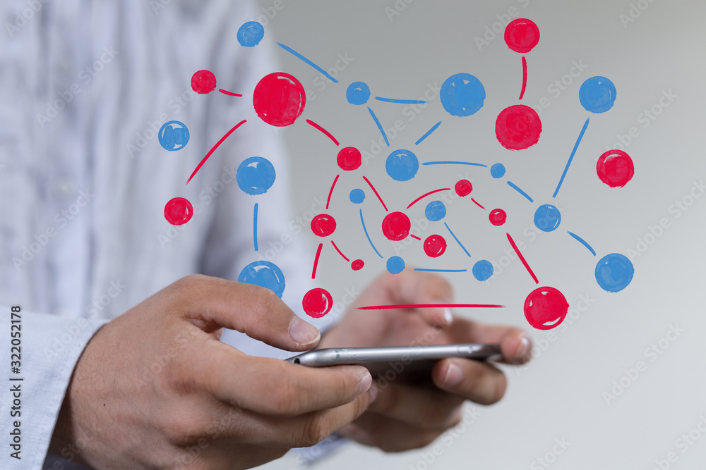 Digital Network and data concept.