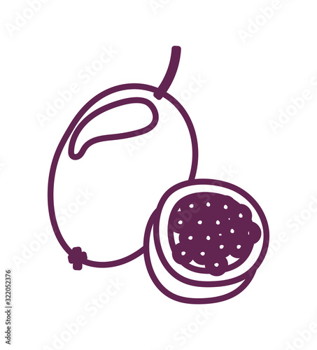 fresh passion fruit isolated icon
