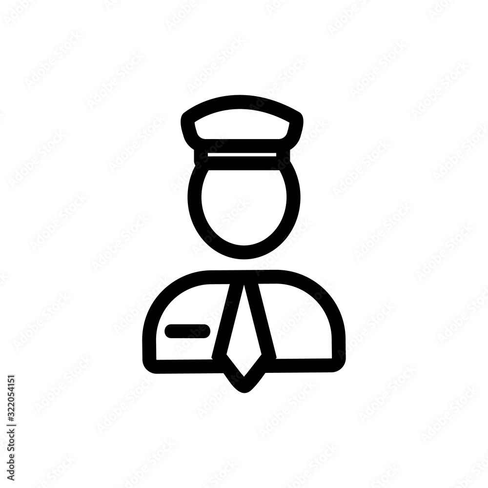 Driver icon vector. Thin line sign. Isolated contour symbol illustration Driver icon vector. Thin line sign. Isolated contour symbol illustration