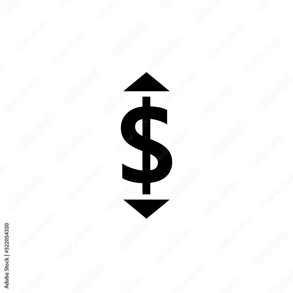 Change price icon with dollar symbol. Clipart image isolated on white background Change price icon with dollar symbol. Clipart image isolated on white background