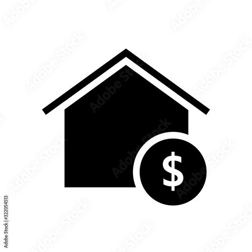Cost of living silhouette icon. Clipart image isolated on white background