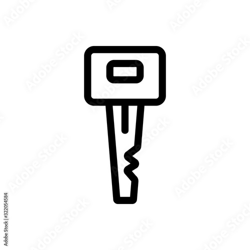 The key car icon is the vector. Thin line sign. Isolated contour symbol illustration