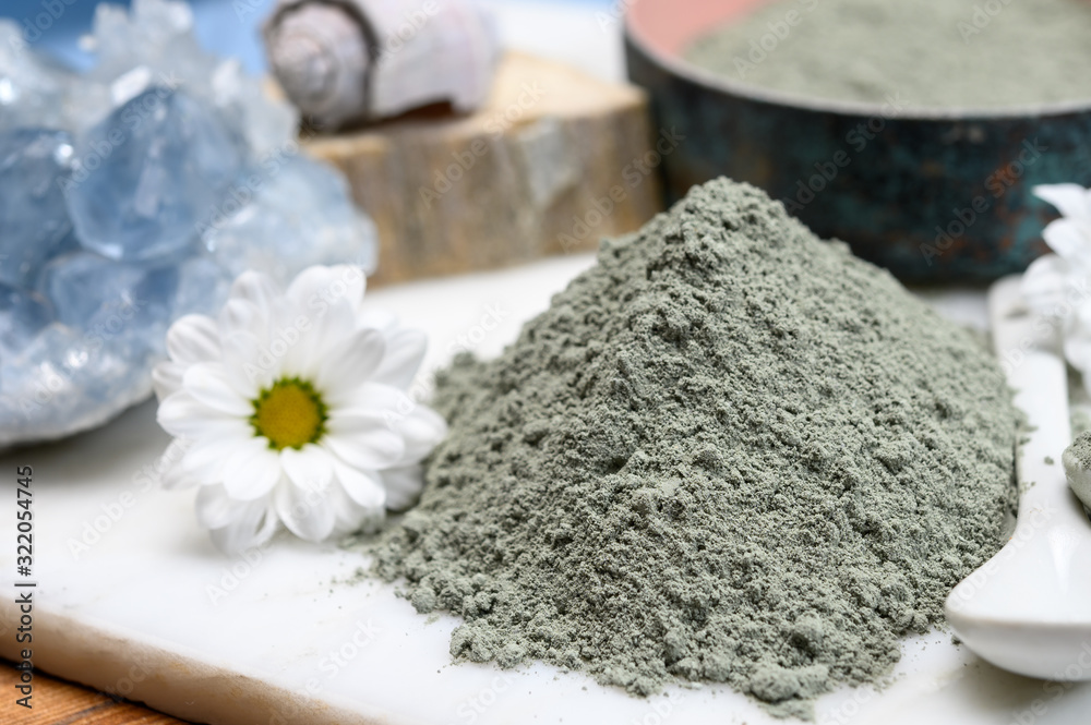 Healthy mud for body and hair treatment ingredient, natural organic blue clay powder ready to use Healthy mud for body and hair treatment ingredient, natural organic blue clay powder ready to use