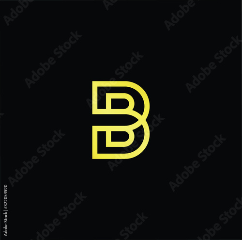 Outstanding professional elegant trendy awesome artistic black and gold color B BB initial based Alphabet icon logo.