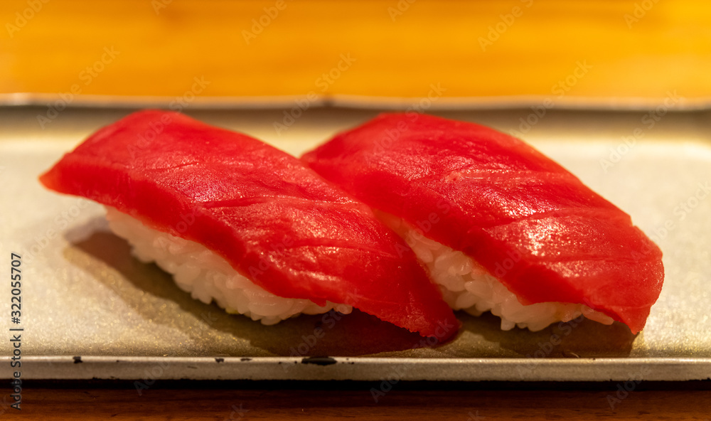 Tuna sushi, Japanese traditional style