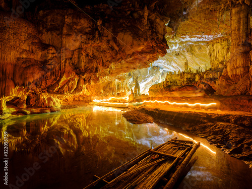 Light trail in the cave