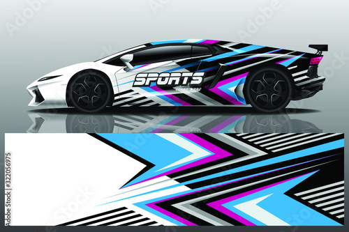 Sports car wrapping decal design
