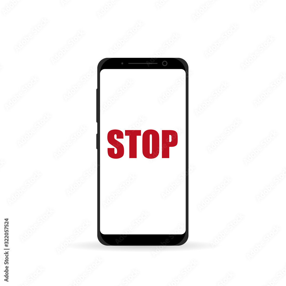 Vector Smart phone frame with stop on white background Vector Smart phone frame with stop on white background