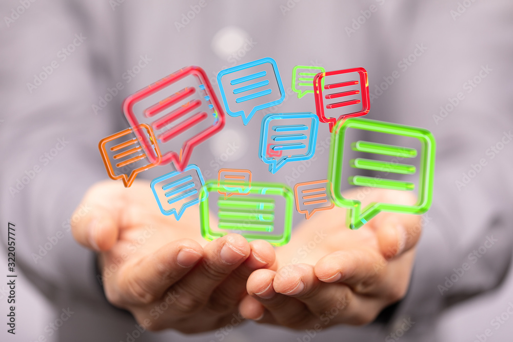 Digital icons with colorful dialog speech bubbles. Digital icons with colorful dialog speech bubbles.