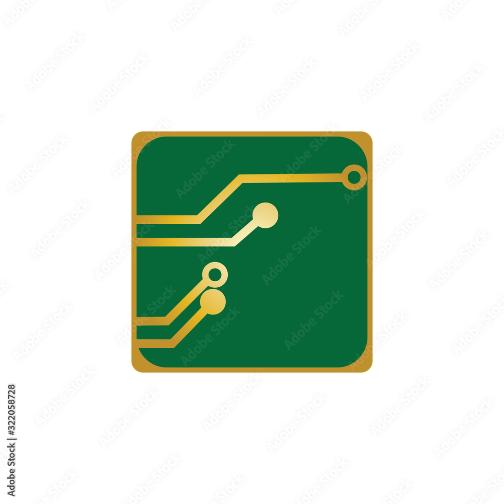 Circuit Board Icon Vector Illustration Logo Template