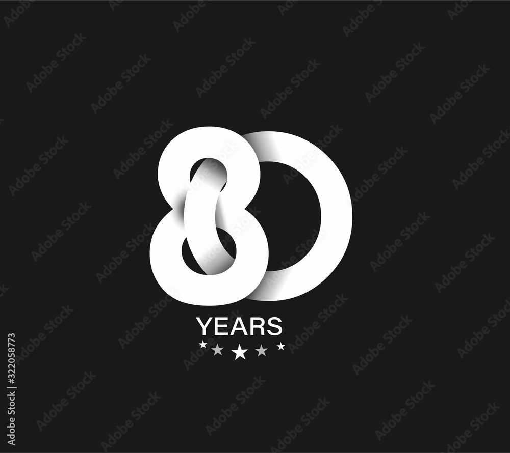 Fototapeta premium 80th Years Anniversary Celebration Design.
