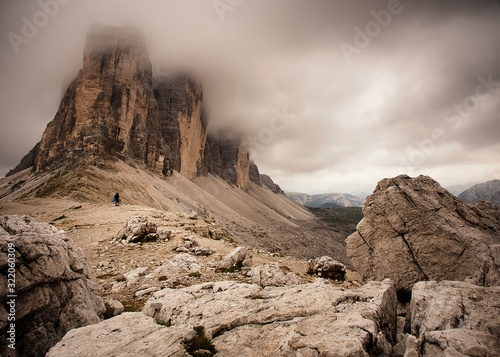 Tre cime di Lavaredo mountain in the Italian Dolomites.