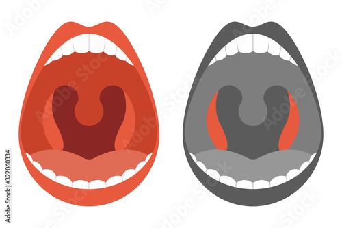 Tonsils vector cartoon simple illustration isolated on a white background.