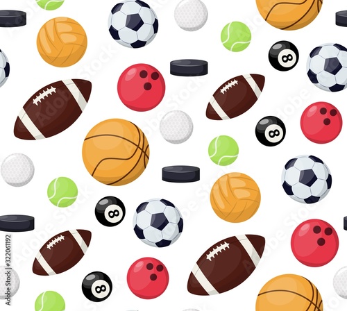Balls  seamless pattern sport soccer background vector
