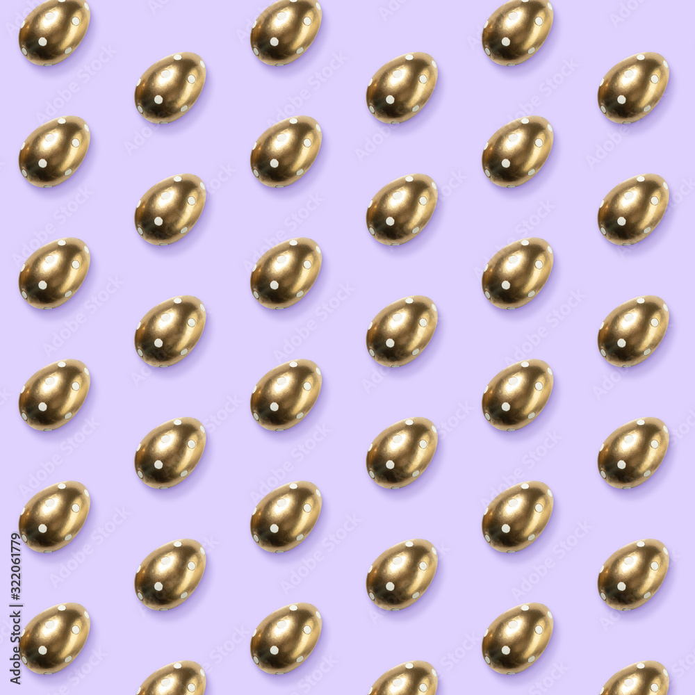Card for Happy Easter celebrating or greeting. Golden colored eggs on purple background. Modern artwork, bright wallpaper, background, pattern for your device, design or advertisement. concept. Card for Happy Easter celebrating or greeting. Golden colored eggs on purple background. Modern artwork, bright wallpaper, background, pattern for your device, design or advertisement. concept.