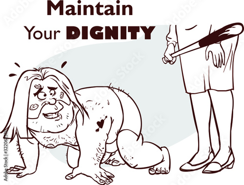 cheating husband caught while escaping vector illustration