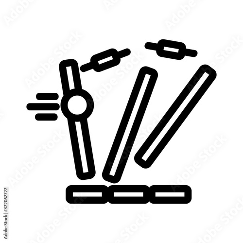 Cricket icon vector. Thin line sign. Isolated contour symbol illustration