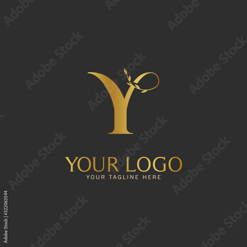 Y Initial letter Gold Logo Icon classy gold letter suitable for boutique restaurant wedding service hotel or business identity