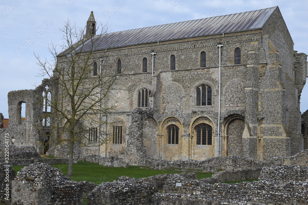 Binham Priory: ruins of a Benedictine priory in Norfolk, England, UK Binham Priory: ruins of a Benedictine priory in Norfolk, England, UK