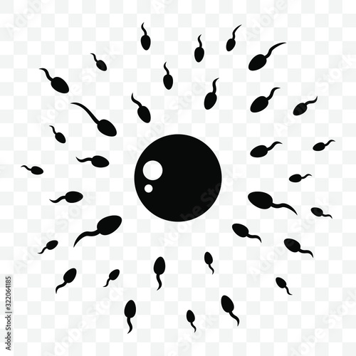 Natural fertilization. Sperm and egg vector illustration. Reproductive medicine health care pregnancy illustration template