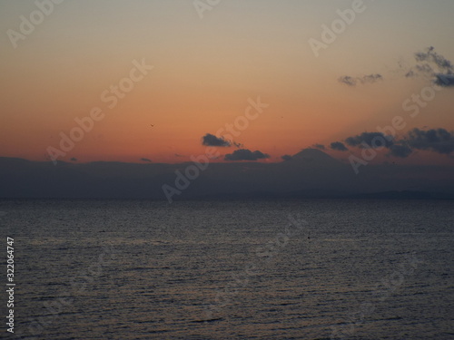 A beautiful sunset taken on the coastline near Zushi  Japan