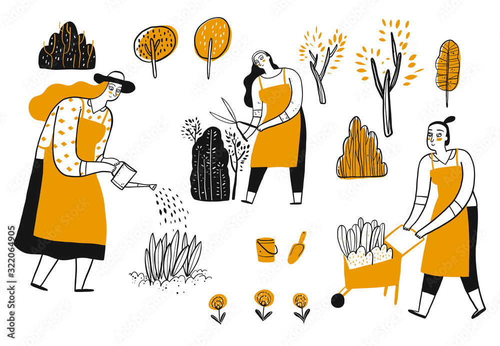 ctivity of people in the gardening.