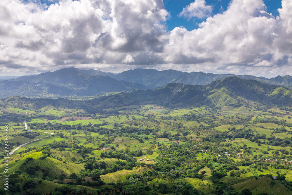 Рanoramic landscape of Dominican Republic. Montaña Redonda Miches.