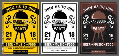Banners for modern barbecue party
