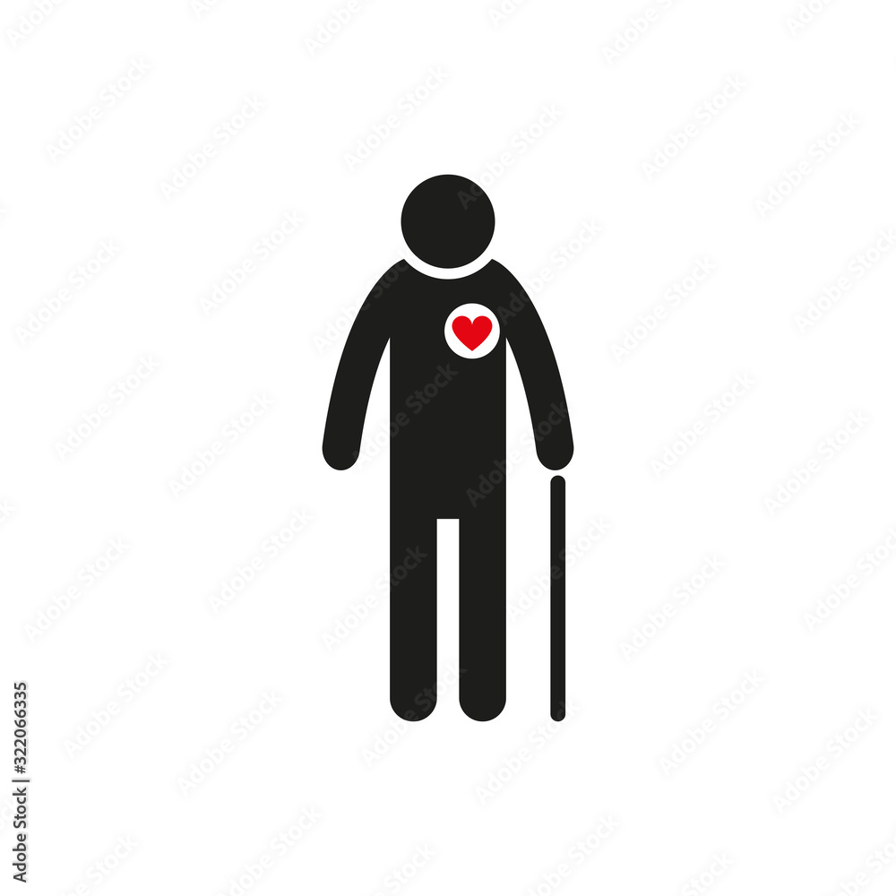 The heart of an elderly person. Simple vector illustration The heart of an elderly person. Simple vector illustration