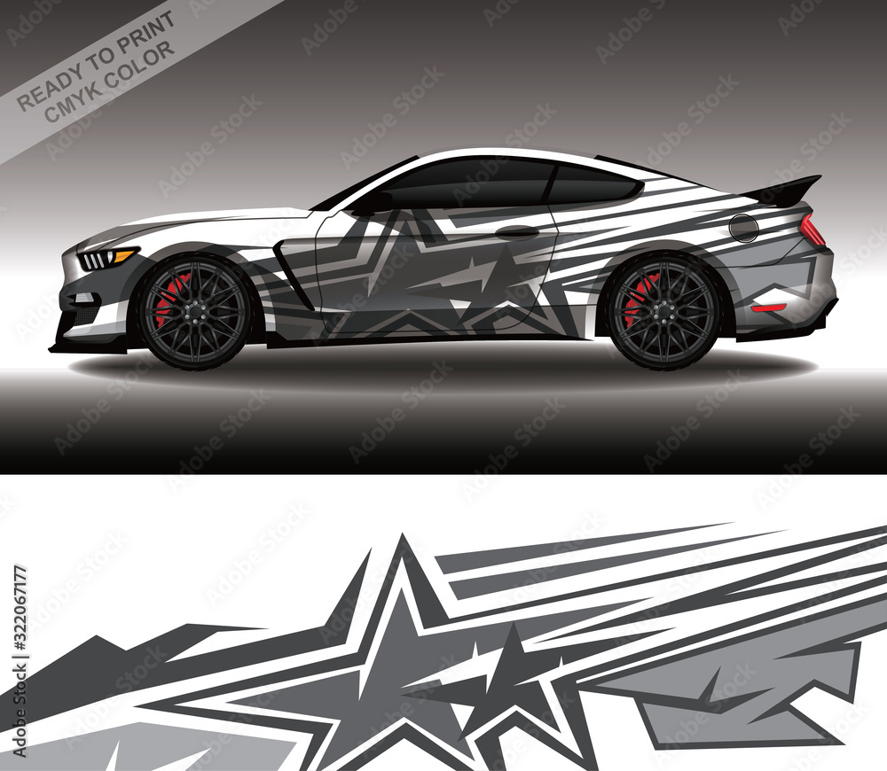 Car wrap decal design vector, custom livery race rally car vehicle sticker and tinting. Car wrap decal design vector, custom livery race rally car vehicle sticker and tinting.