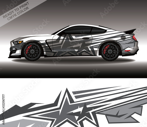 Car wrap decal design vector  custom livery race rally car vehicle sticker and tinting.