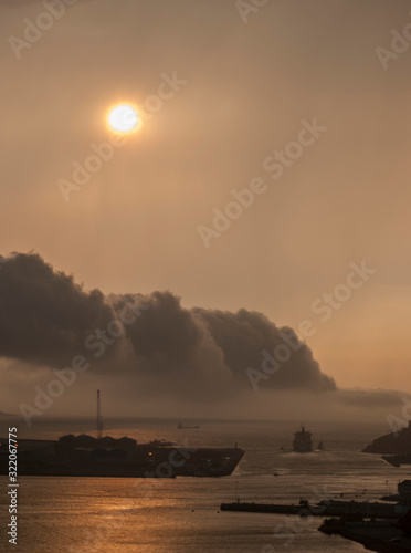 Tormenta sobre entrada a la ría