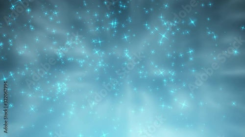 Falling white and gold snowflakes on night sky with snowstorm in winter. Falling snow background concept. 4k motion.