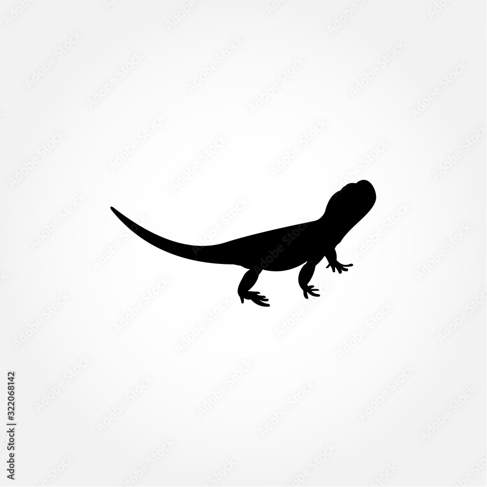 Lizard Animal Silhouette Vector For Banner or Background