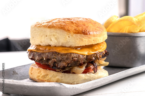hamburger on plate