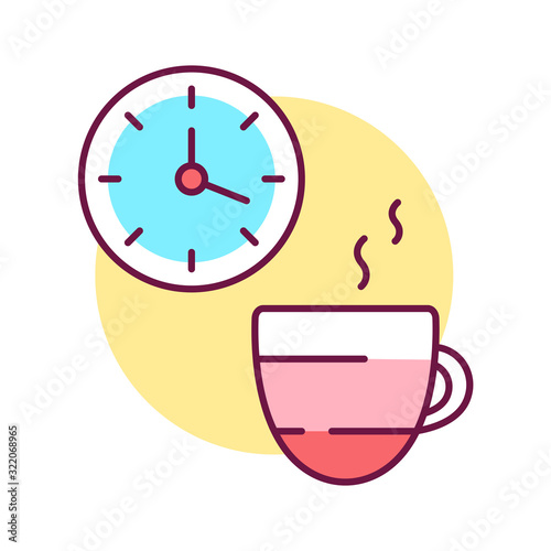 Take a break color line icon. To have a short rest period in one's work or studies, other activities. Pictogram for web page, mobile app, promo. UI UX GUI design element. Editable stroke.