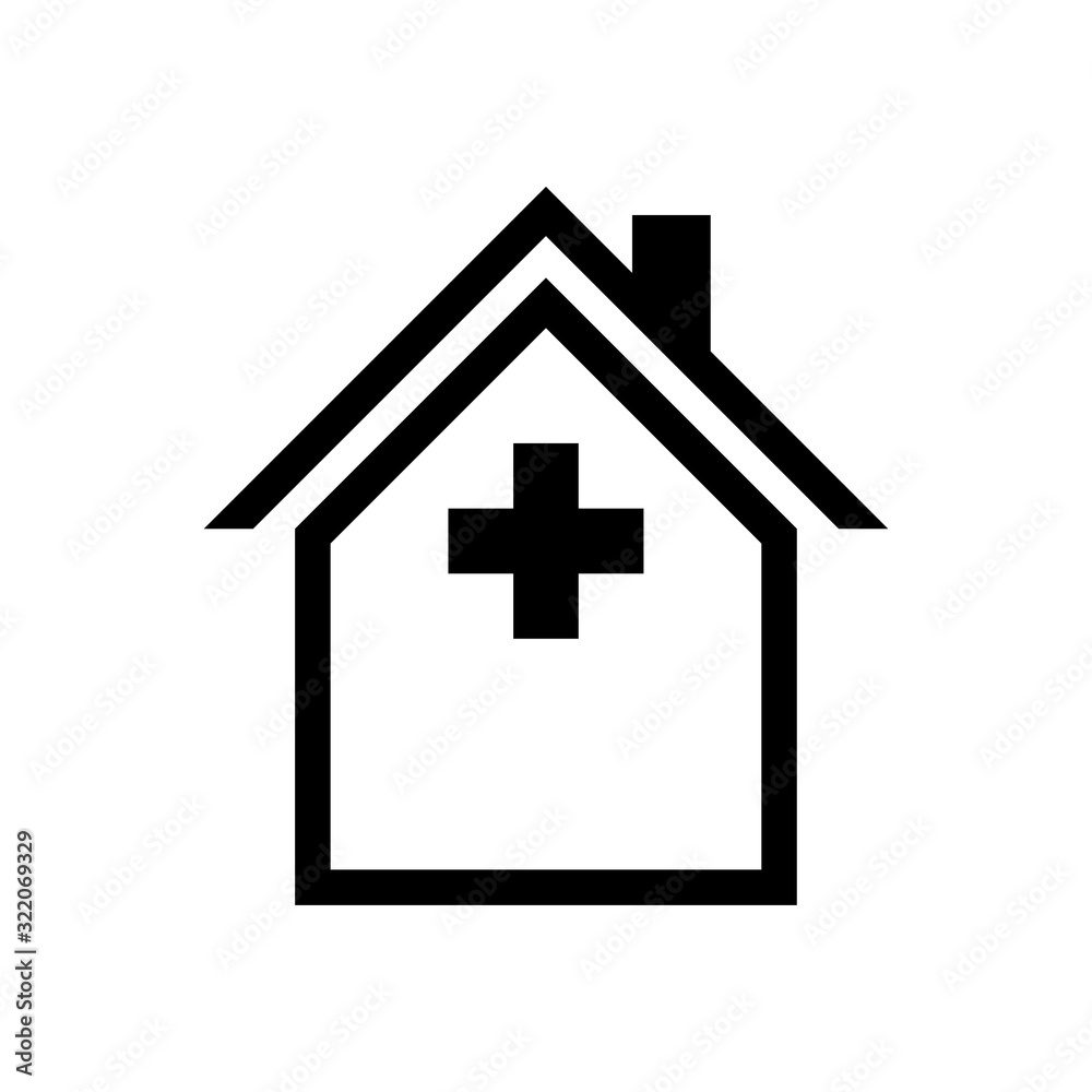 Veterinary clinic house vector sign logo. Veterinary clinic house vector sign logo.