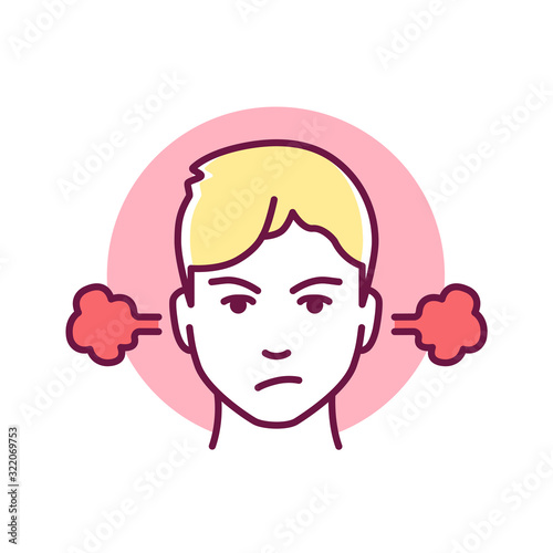 Self control color line icon. Ability to regulate one's emotions, thoughts, and behavior in the face of temptations. Pictogram for web page, mobile app. UI UX GUI design element. Editable stroke.
