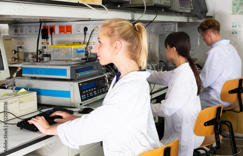 Female lab technician working in laboratory