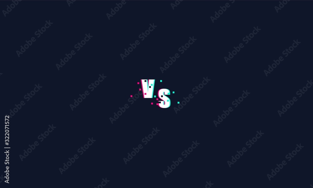Game with broken pixel effect on Vs Fight background for battle competition and game background vector design. Game with broken pixel effect on Vs Fight background for battle competition and game background vector design.