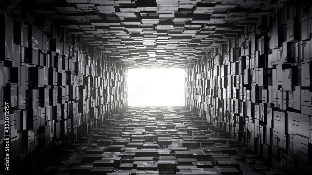 Fototapeta premium Streszczenie tło sceny science-fiction. Renderowanie 3D.