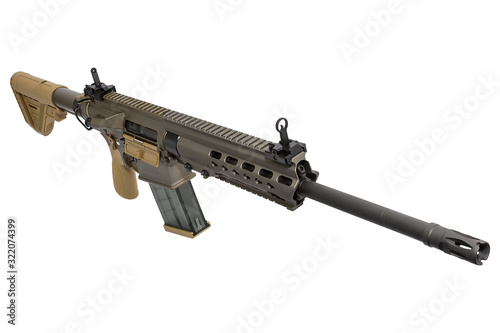 semi-automatic rifle on a white background