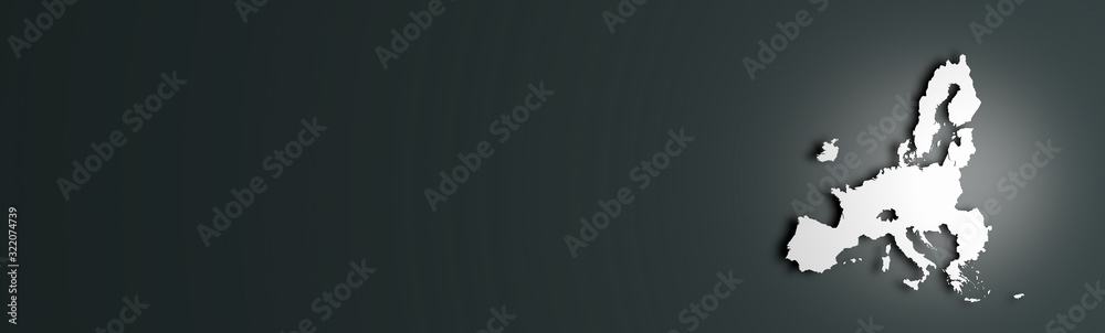 Obraz premium Banner Map of Europe after Brexit