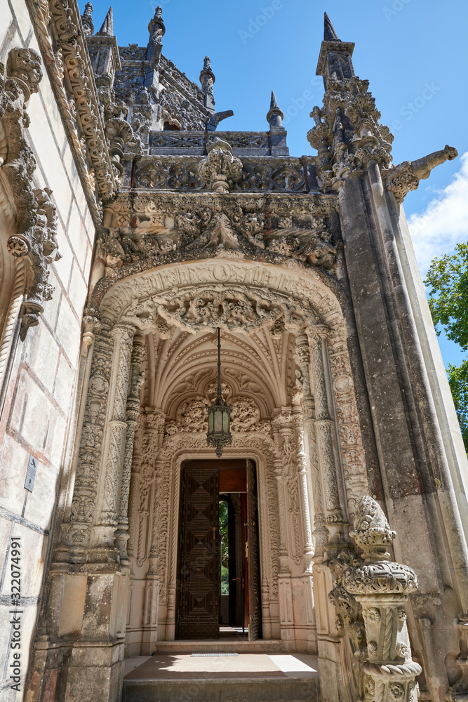 Portugal. Sintra Quinta da Regaleira. The main entrance of the Regaleira Palace