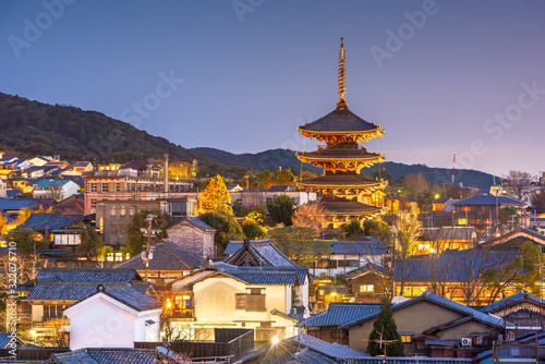 Kyoto, Japan old town skyline in the Higashiyama District