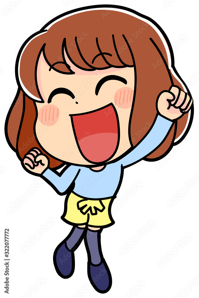 ガッツポーズ かわいい 子供 イラスト 小学生 女の子 ガッツポーズ かわいい 子供 イラスト 小学生 女の子