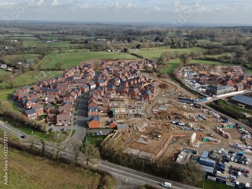 new housing being built on the edge of the countryside, Wimborne, England, UK