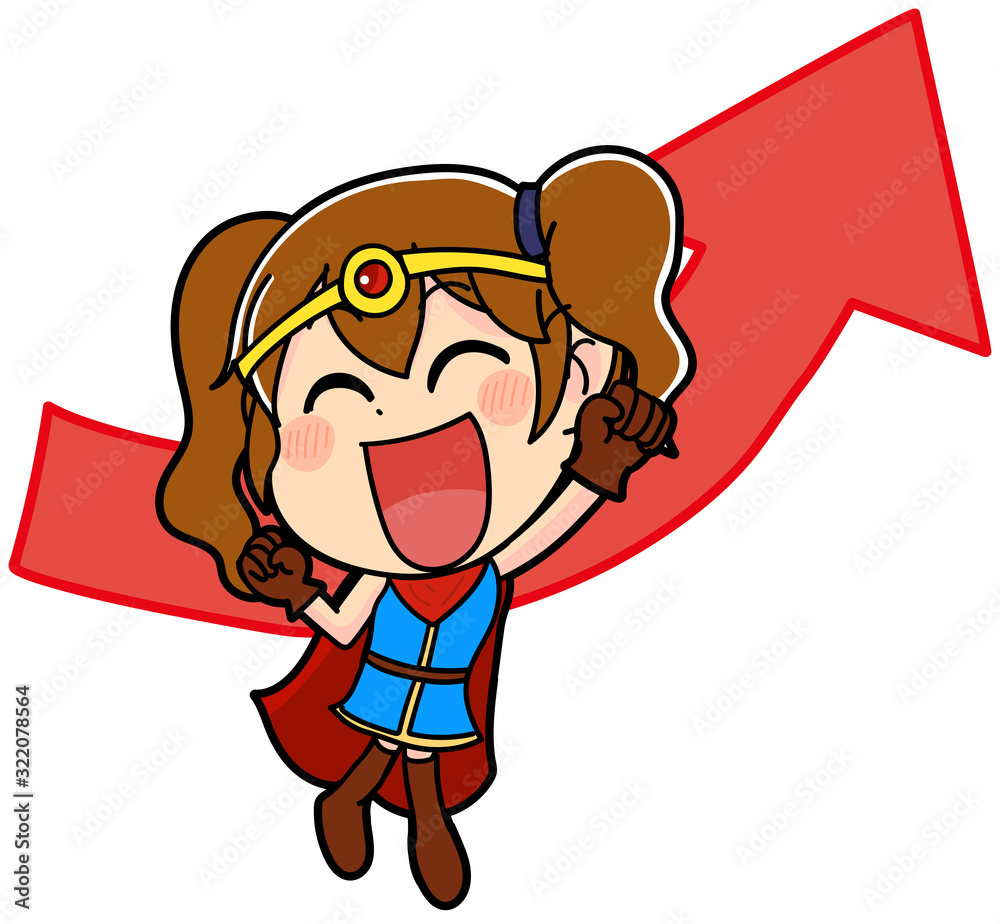 Vecteur Stock レベルアップ 女の子 勇者 かわいい イラスト ゲーム Adobe Stock